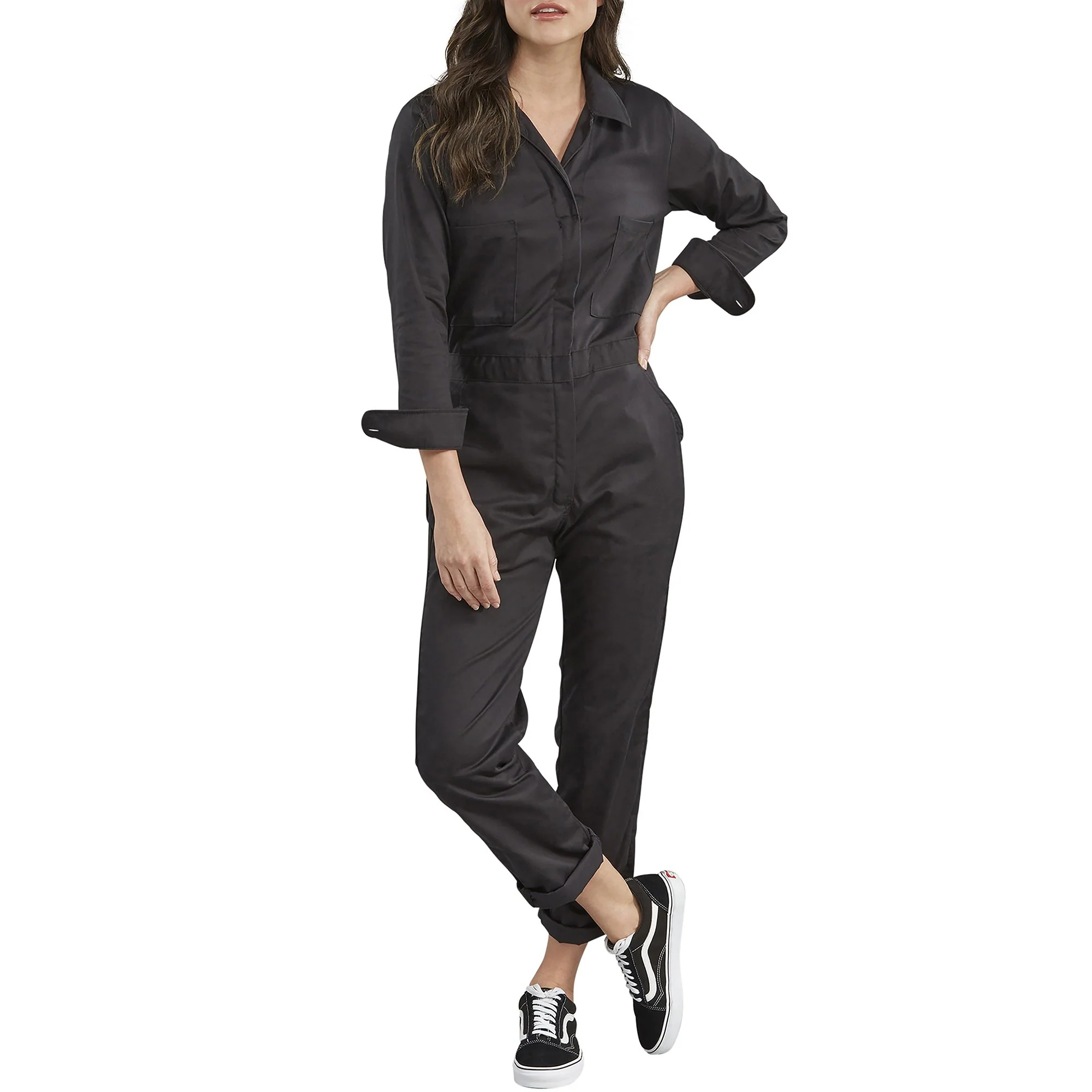 Dickies Women's Long Sleeve Cotton Coveralls - Black