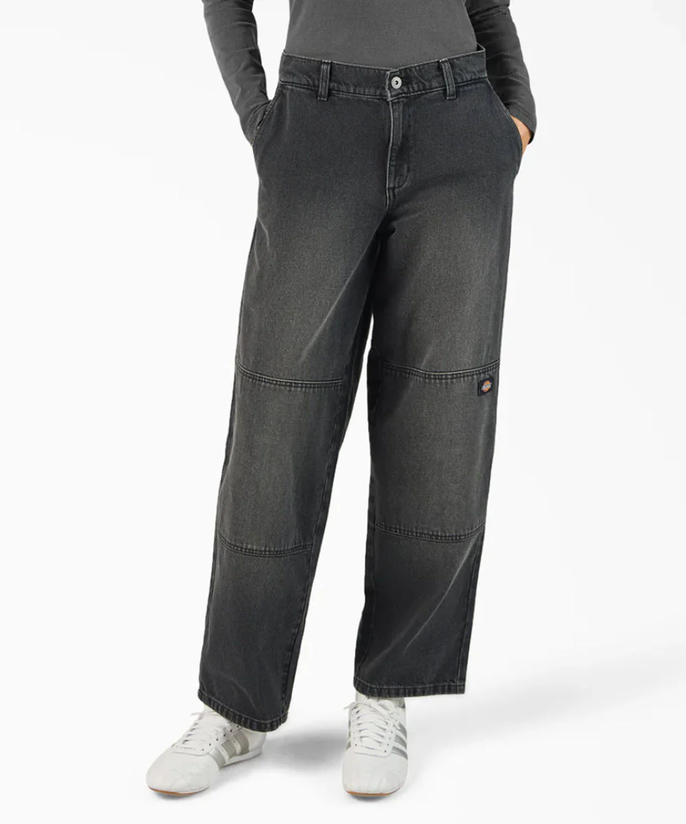 Dickies Women's Loose Fit Double Front Jeans - Black