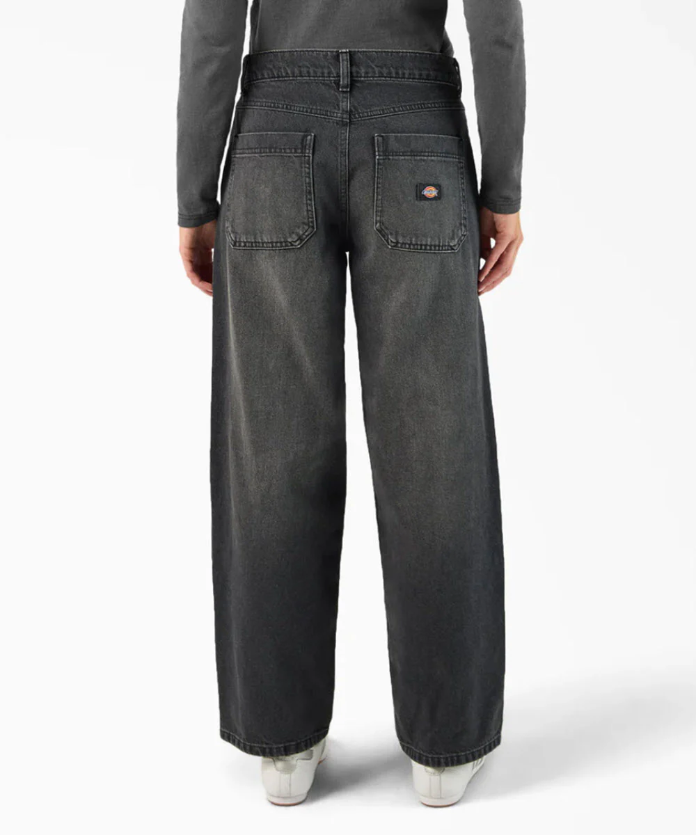 Dickies Women's Loose Fit Double Front Jeans - Black - Image 2