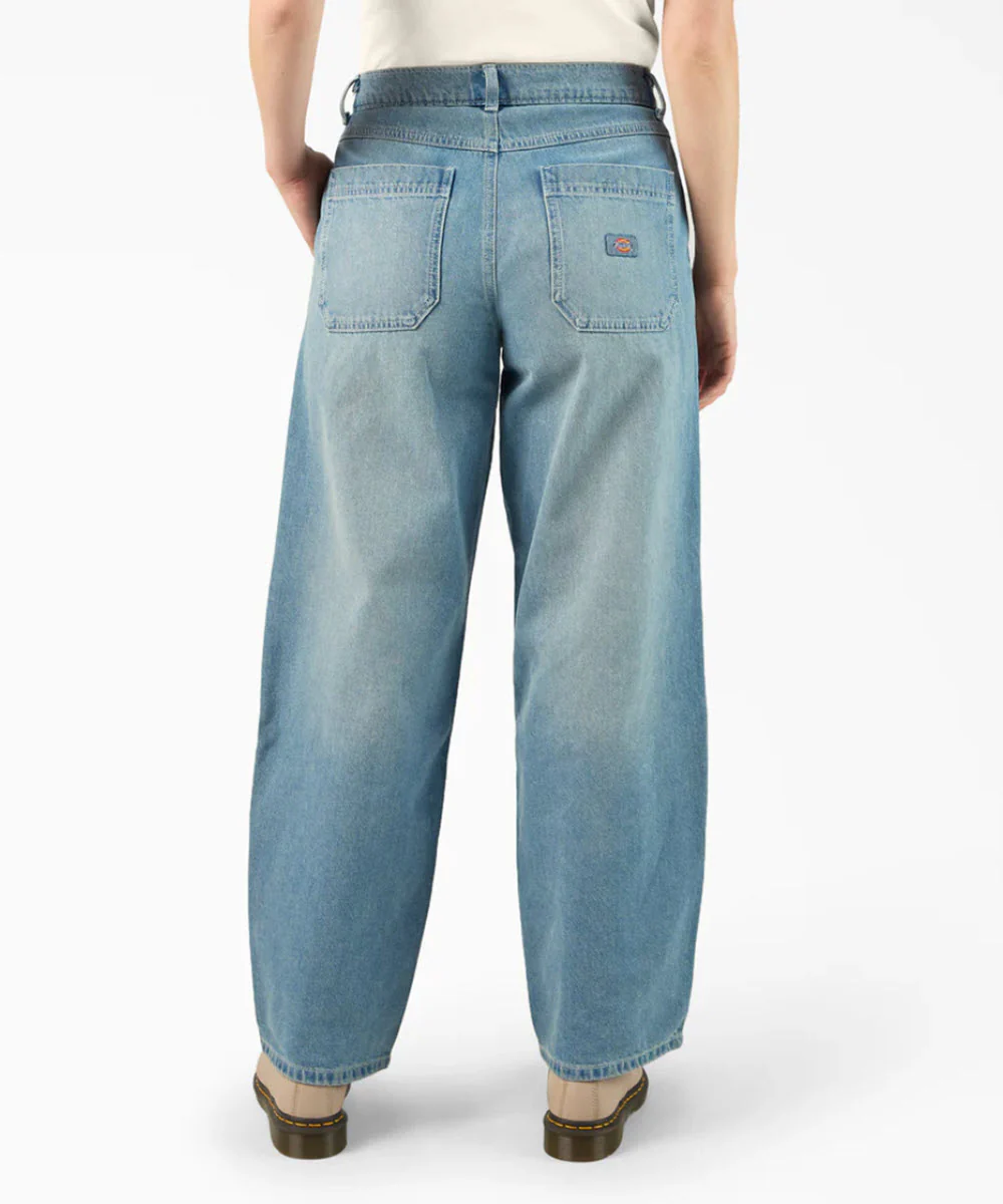 Dickies Women's Loose Fit Double Front Jeans - Light Denim - Image 2