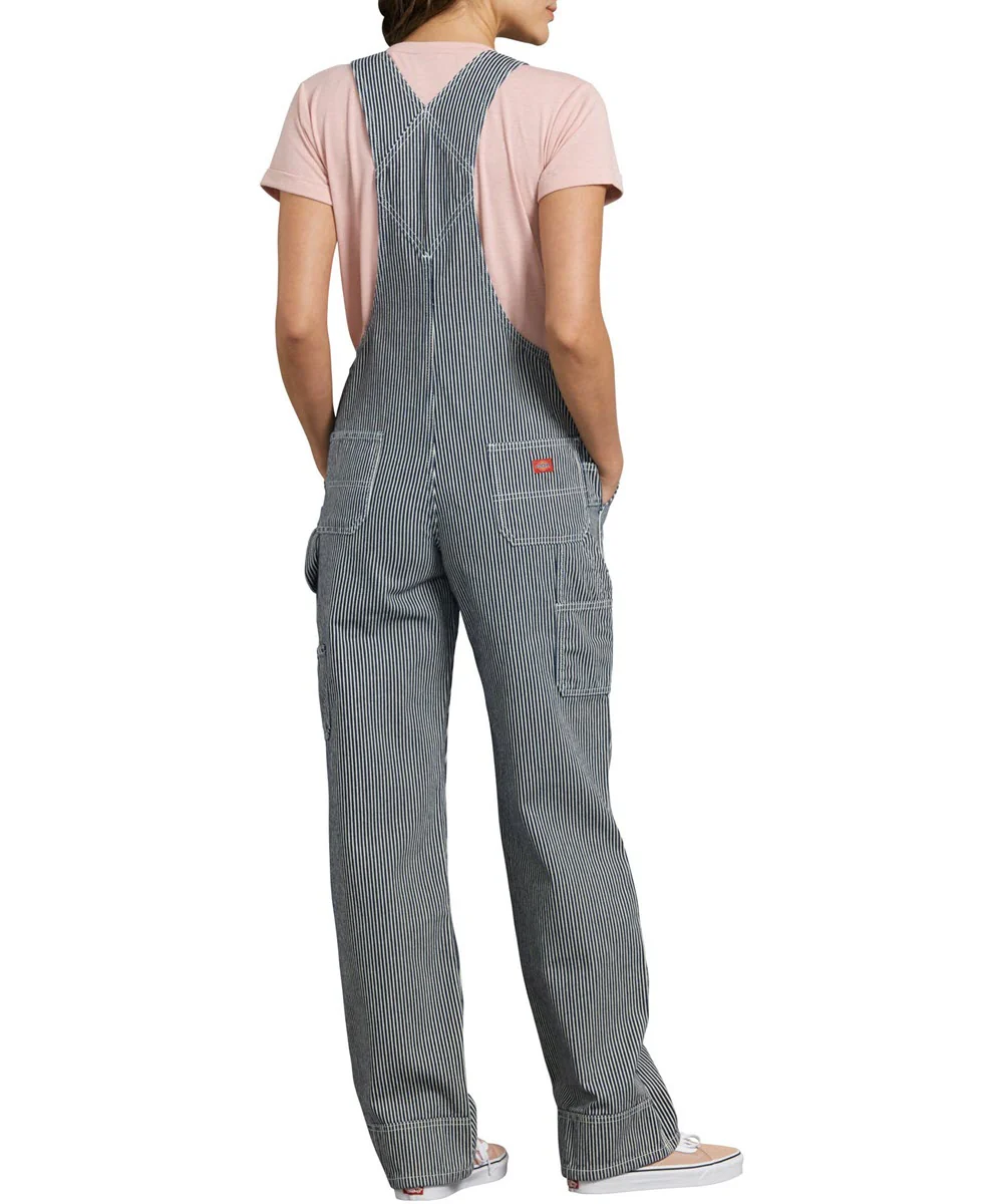 Dickies Women's Relaxed Fit Bib Overalls - Hickory Stripe - Image 2