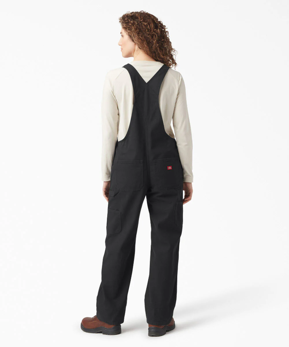 Dickies Women's Relaxed Fit Bib Overalls - Rinsed Black Duck - Image 3
