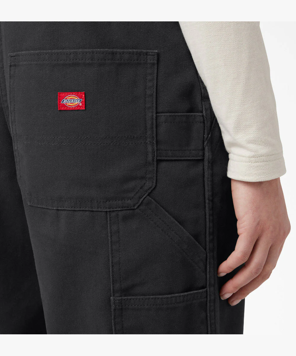 Dickies Women's Relaxed Fit Bib Overalls - Rinsed Black Duck - Image 4