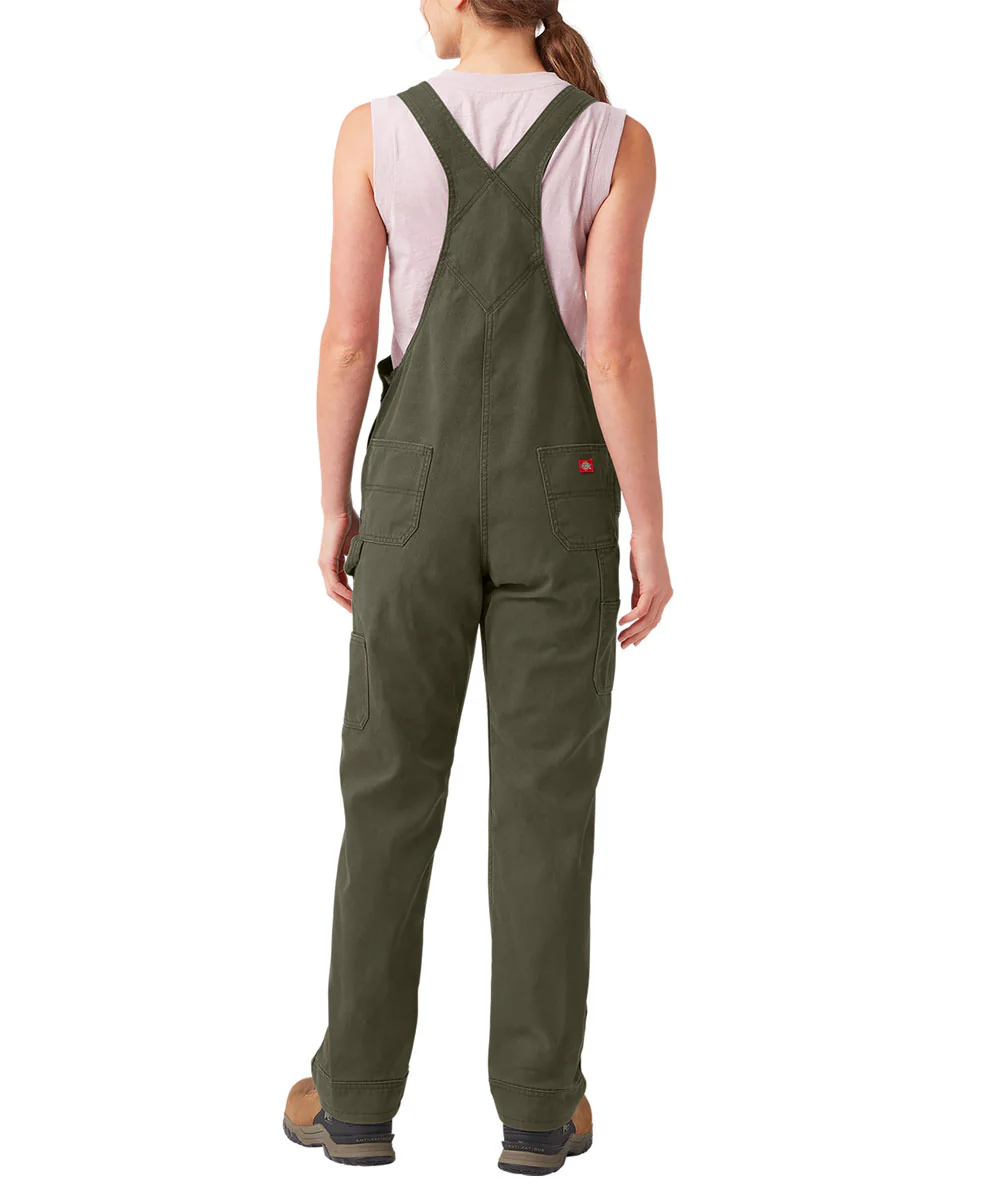 Dickies Women's Relaxed Fit Bib Overalls - Rinsed Moss Duck - Image 3