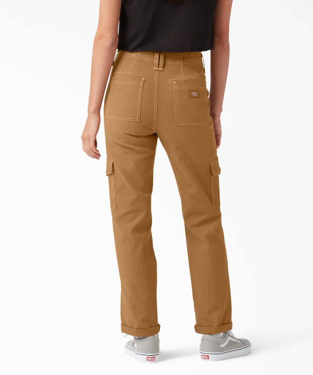 Dickies Women's Skinny Fit Cuffed Cargo Pants - Brown Duck - Image 2