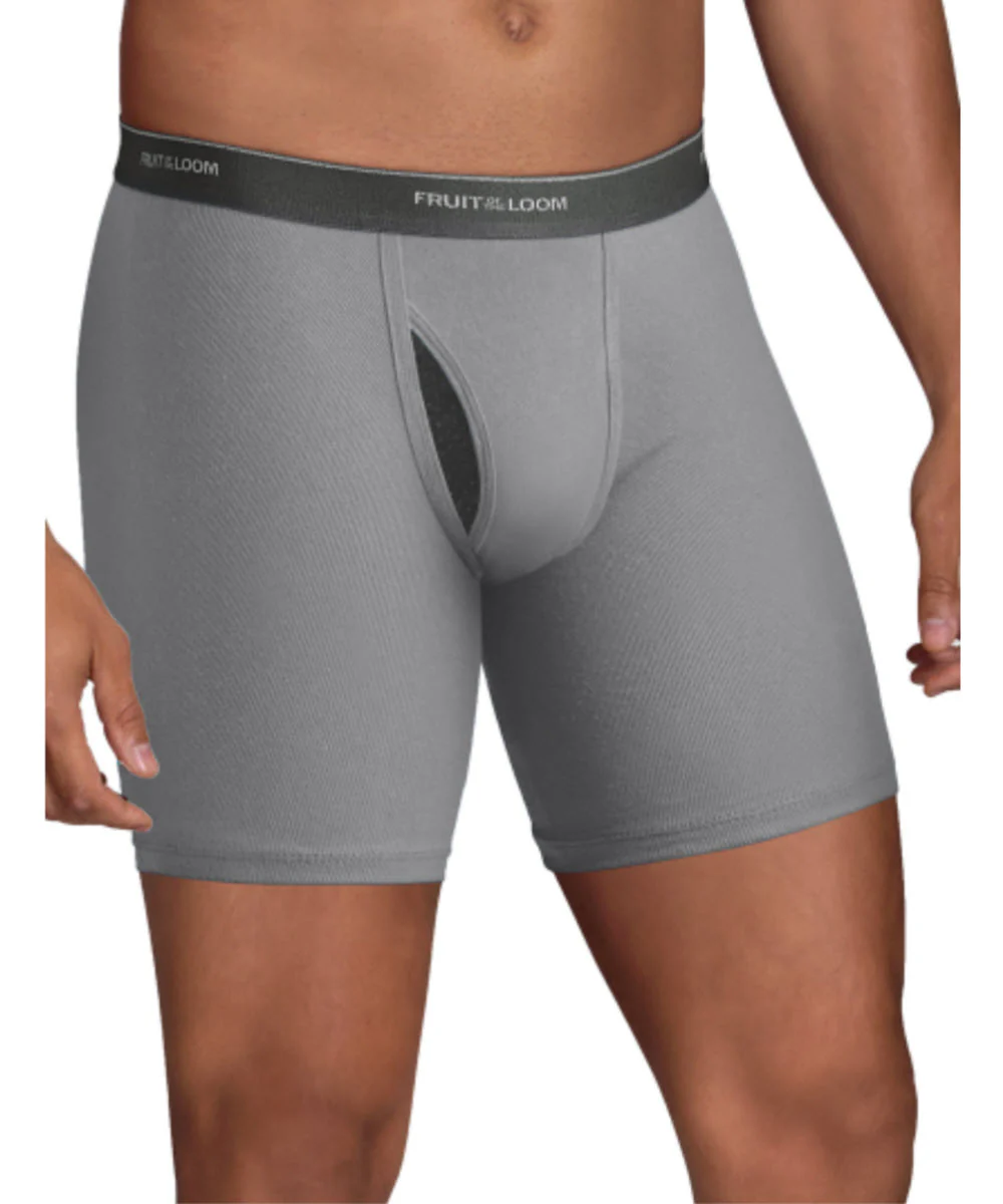 Fruit of the Loom Men's Eversoft Boxer Briefs - 5-Pack, Black & Grey