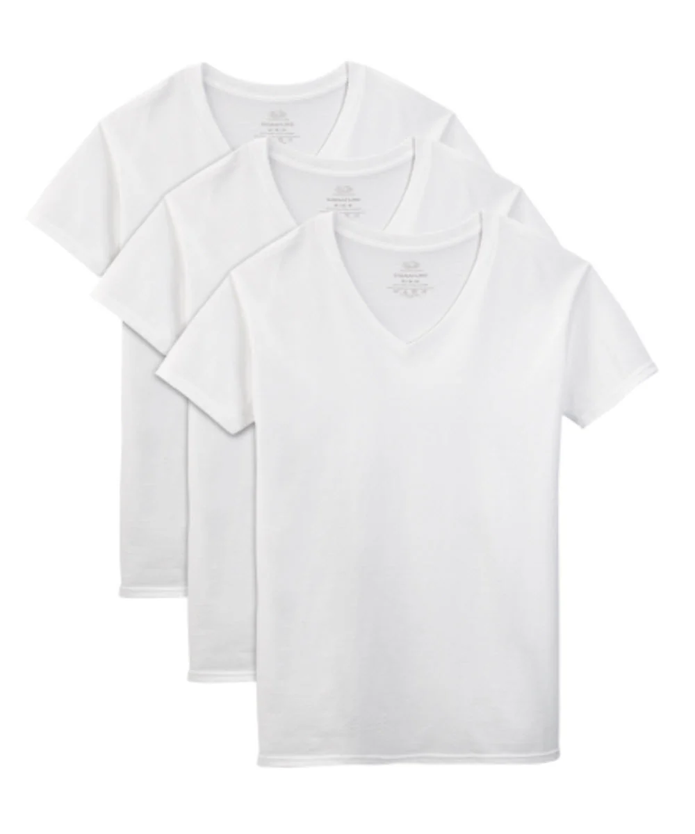 Fruit of the Loom Men's V-neck T-shirt - 3-pack, White - Image 2