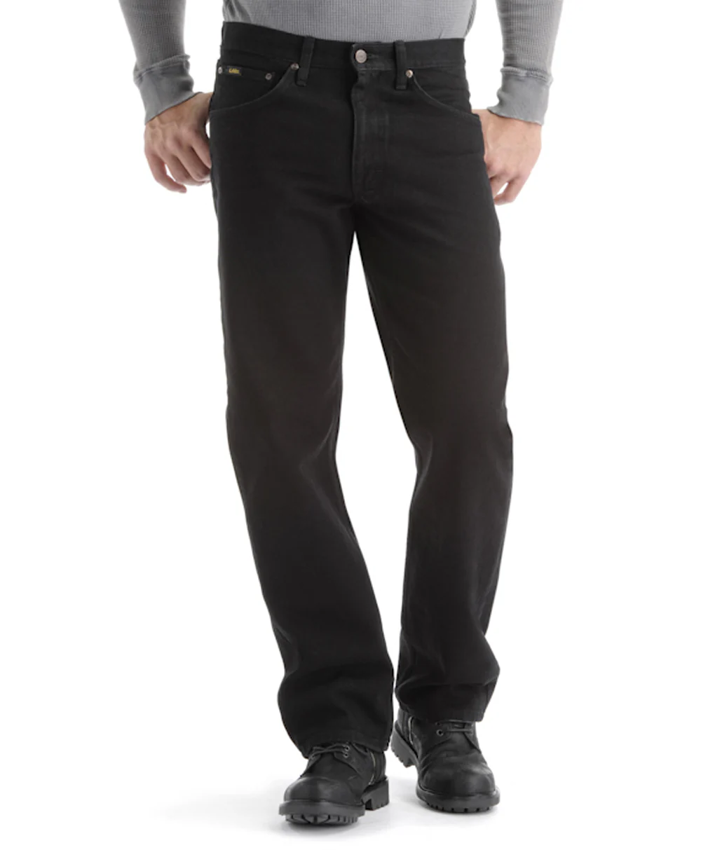 Lee Men's Regular Fit 100% Cotton Straight Leg Jeans - Black