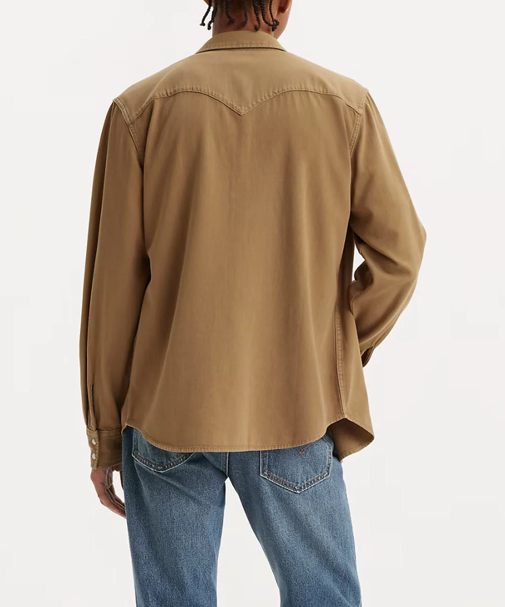 Levi's Men's Classic Standard Denim Western Shirt - Dark Khaki - Image 2