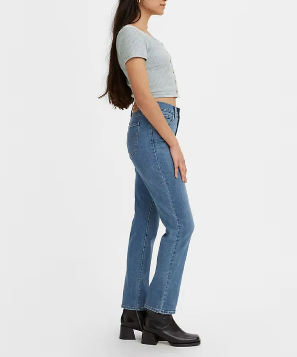Levi's Women's Classic Mid Rise Straight Fit Jeans - Lapis Speed - Image 3