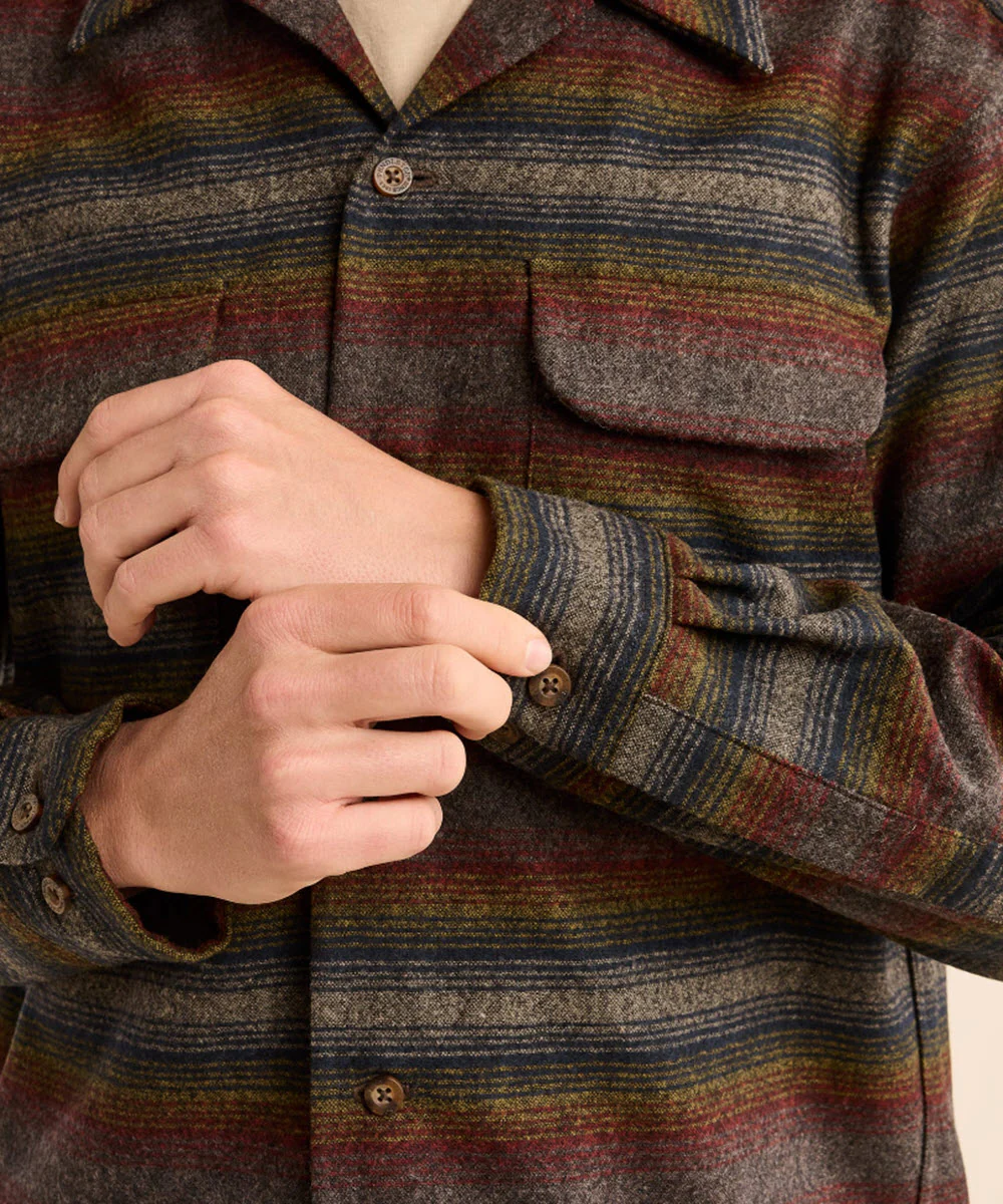 Pendleton Men's Wool Board Shirt - Brown Multi Ombre Stripe - Image 2