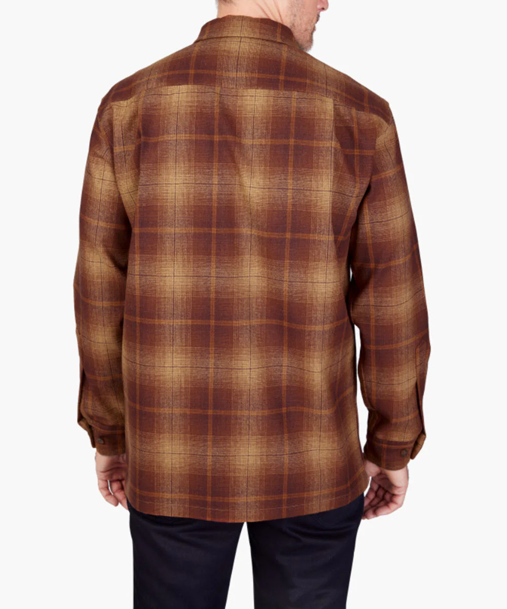 Pendleton Men's Wool Board Shirt - Gold/Rust Ombre Plaid - Image 3