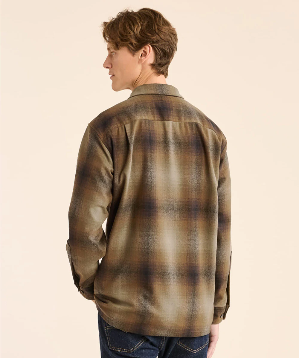 Pendleton Men's Wool Board Shirt - Olive/Brown Ombre Plaid - Image 3