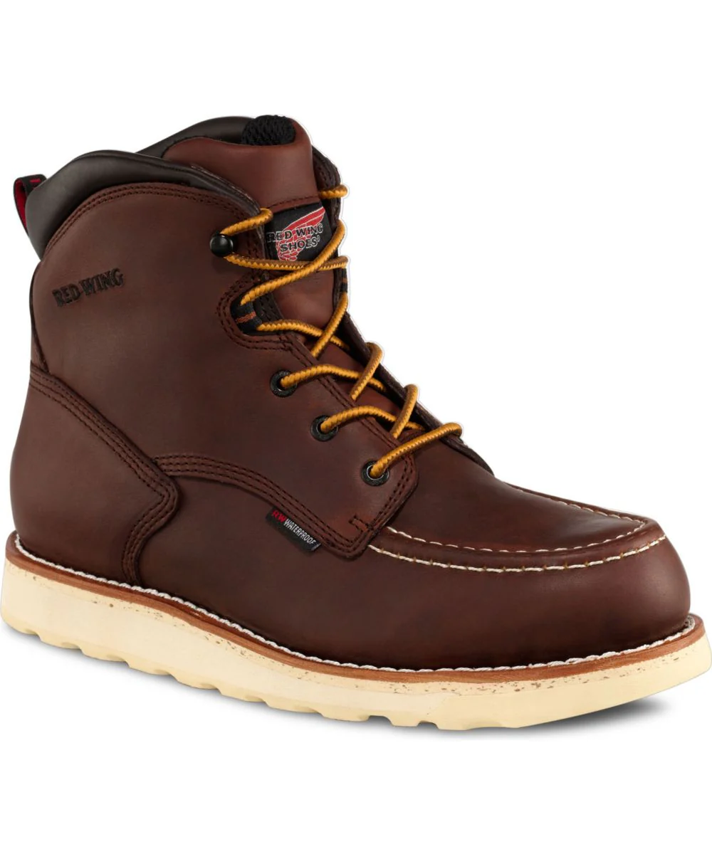 Red Wing Shoes 6-Inch Moc Toe Waterproof Work Boots (405) - Red Oak