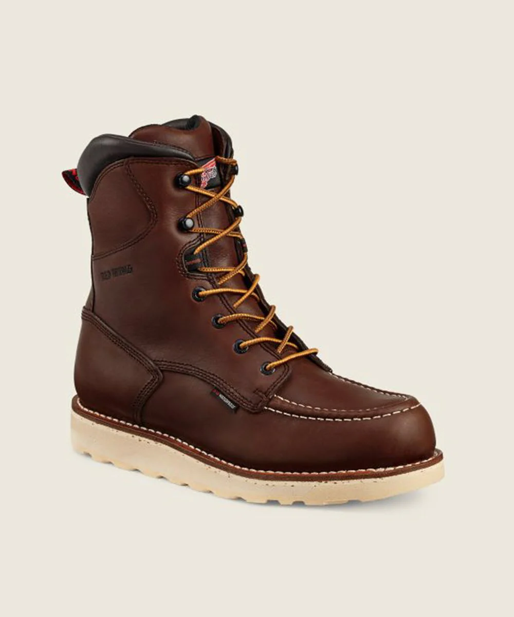 Red Wing Shoes 8-Inch Moc Toe Waterproof Work Boots (411) - Red Oak