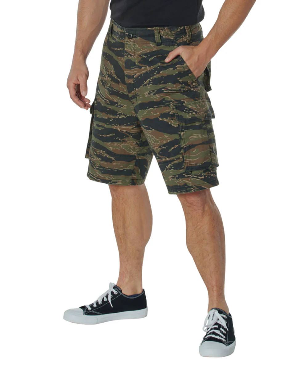 Rothco Men's Vintage Paratrooper Cargo Shorts - Tiger Stripe Camo
