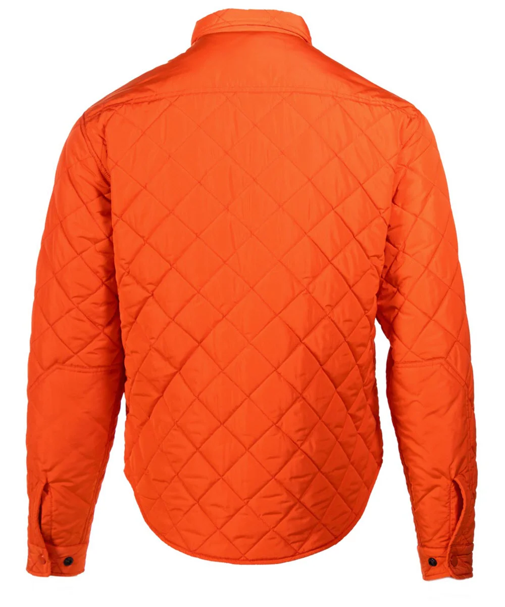 Schott NYC Down-filled Quilted Shirt Jacket - Orange - Image 4