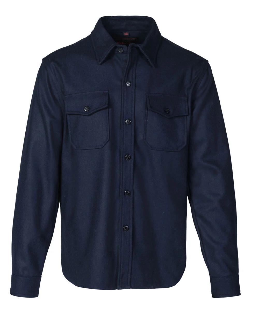 Schott NYC Men’s CPO Wool Shirt - Blue