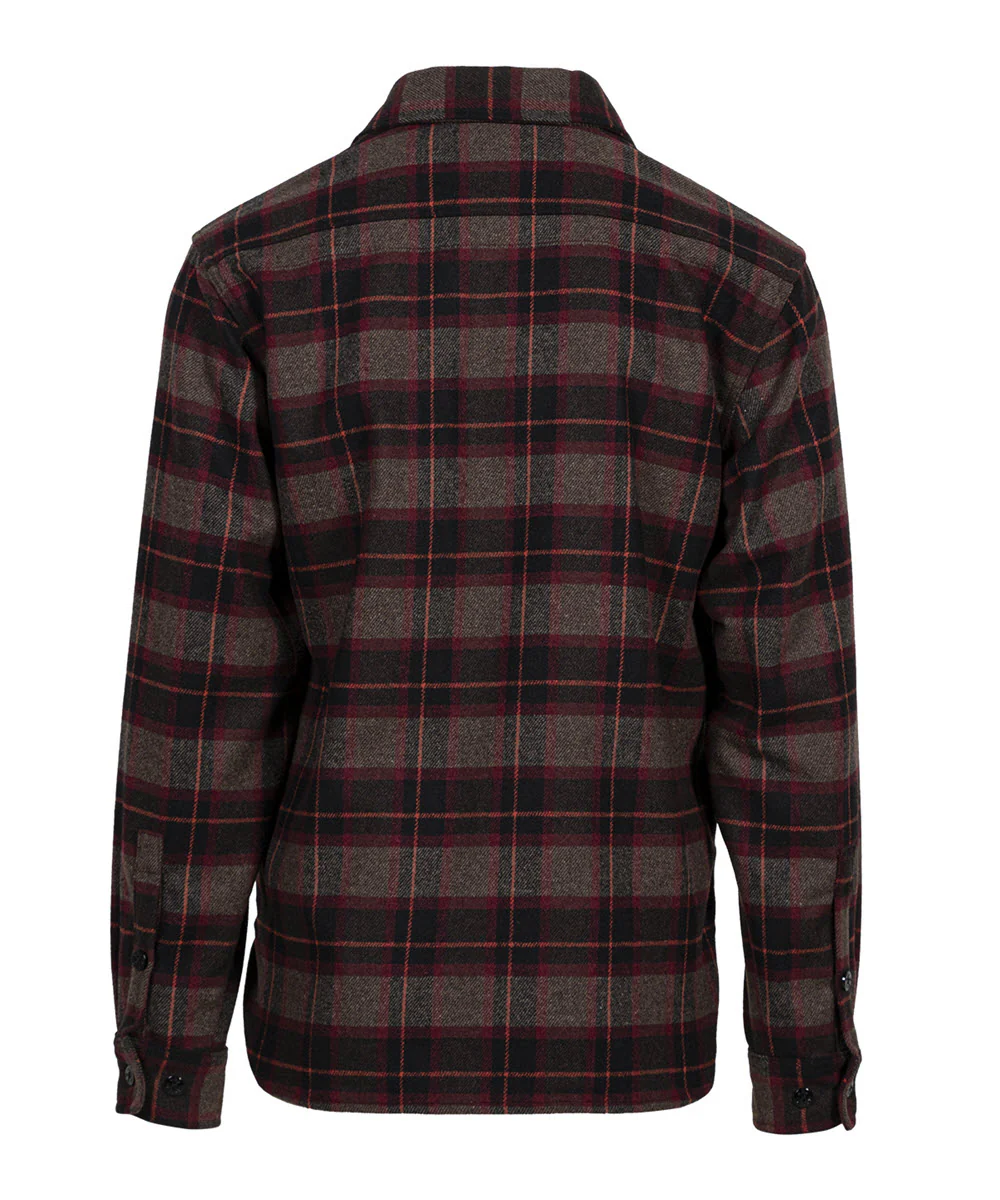 Schott NYC Men’s Plaid CPO Wool Shirt - Brown - Image 3