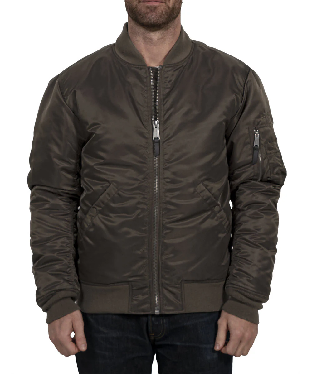Schott NYC Men's Nylon Flight Jacket - Brown - Image 2
