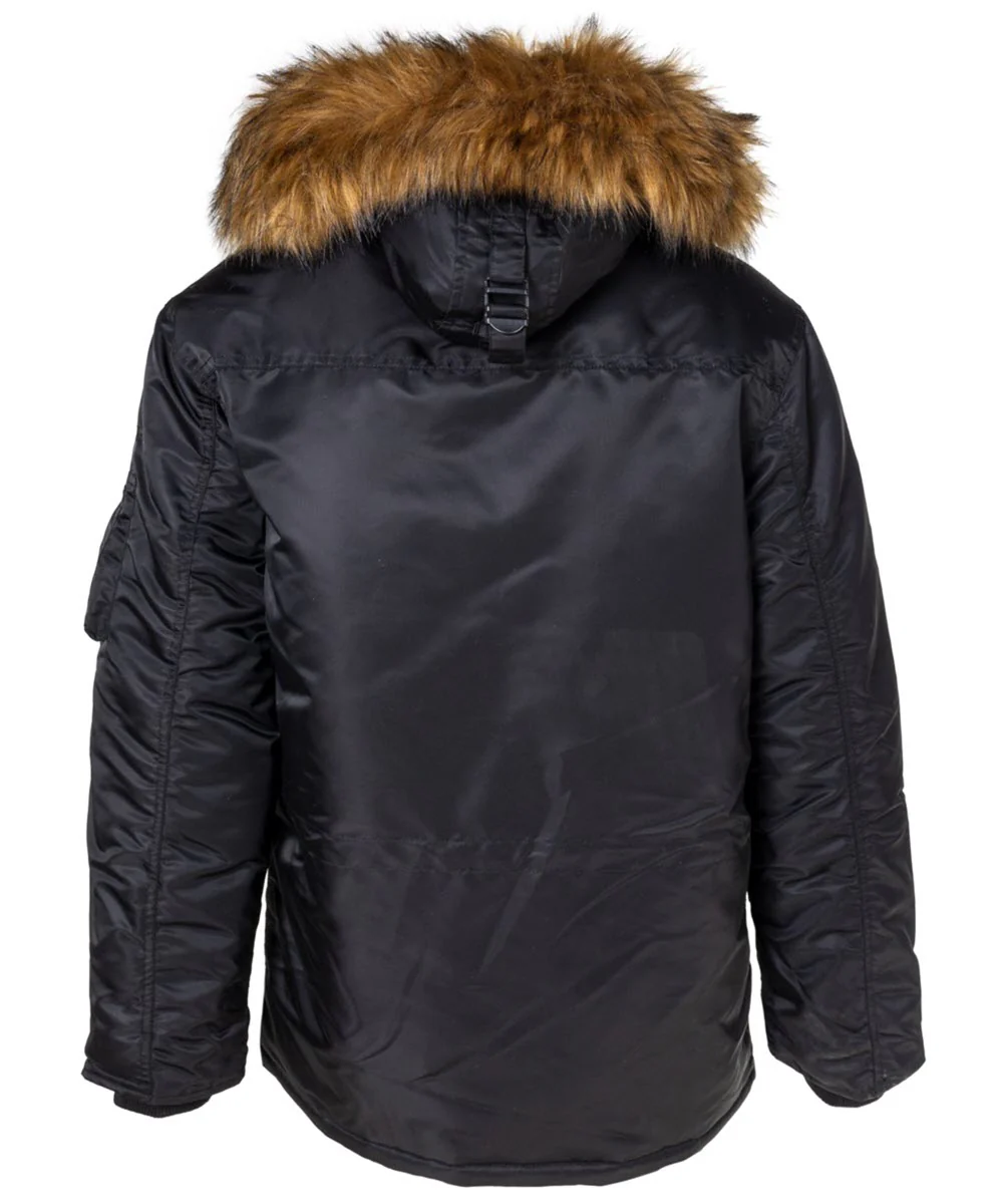 Schott NYC Men's Nylon Flight Satin N-3B Jacket - Black - Image 2