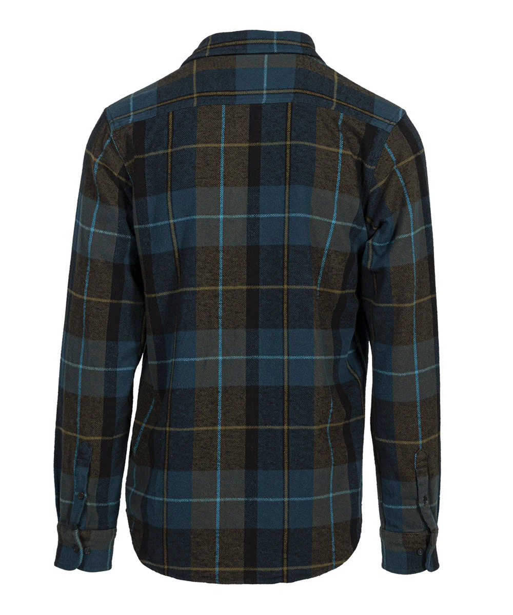 Schott NYC Men's Plaid Flannel Shirt - Blue/Green - Image 2