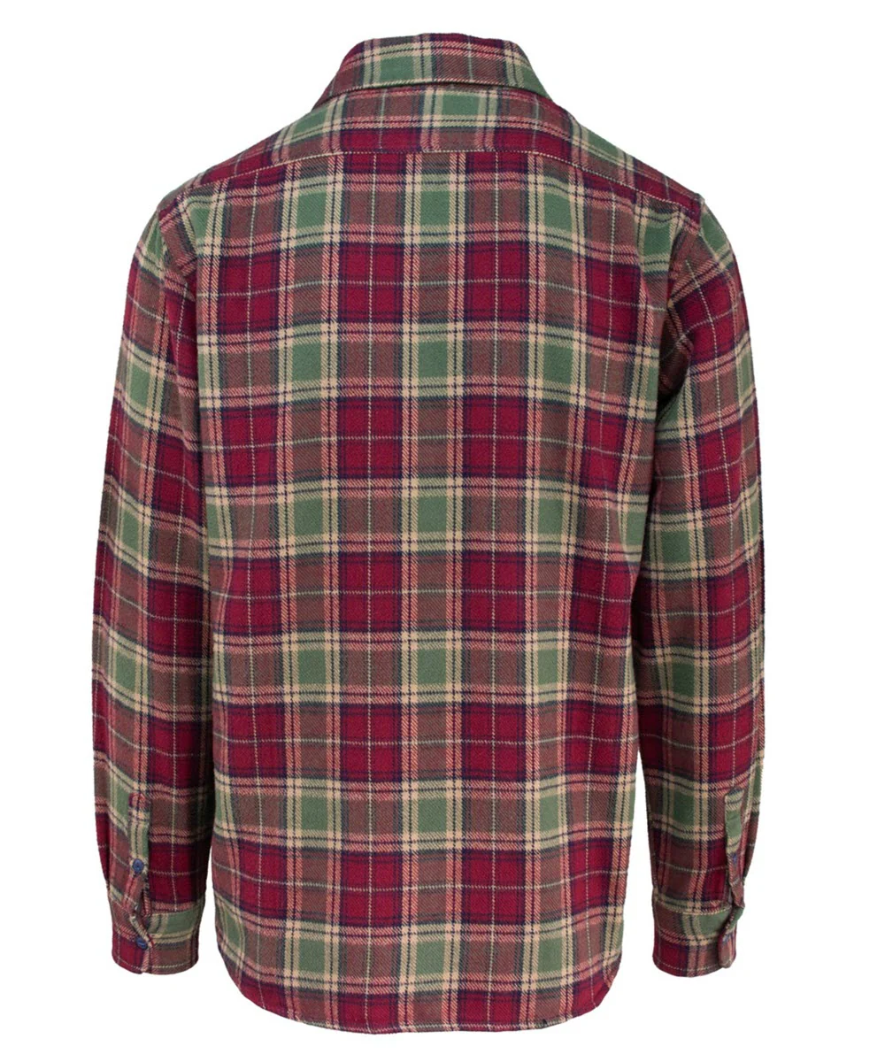 Schott NYC Men's Plaid Flannel Shirt - Burgundy - Image 3