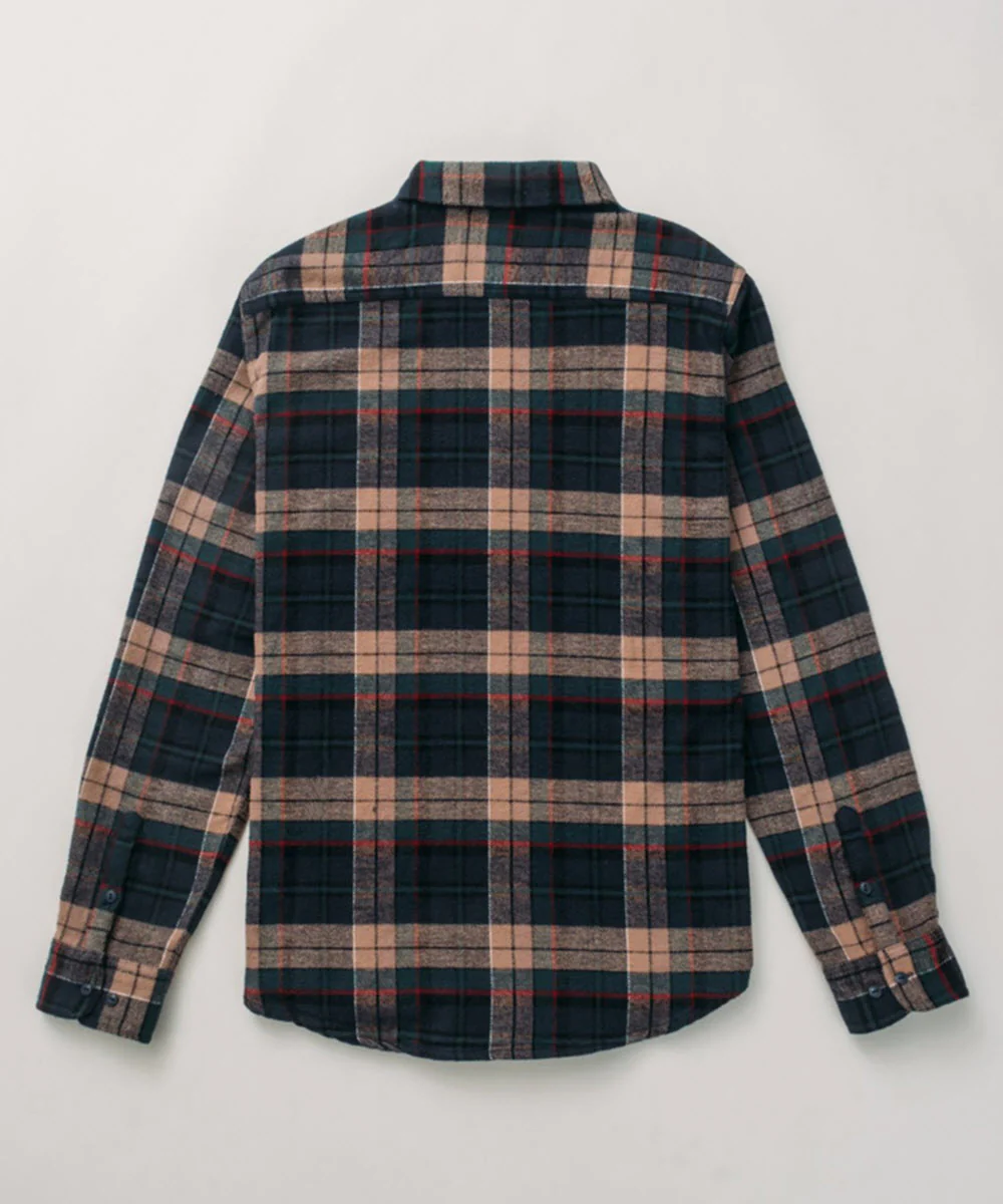 Schott NYC Men's Plaid Flannel Shirt - Tan/Navy - Image 2