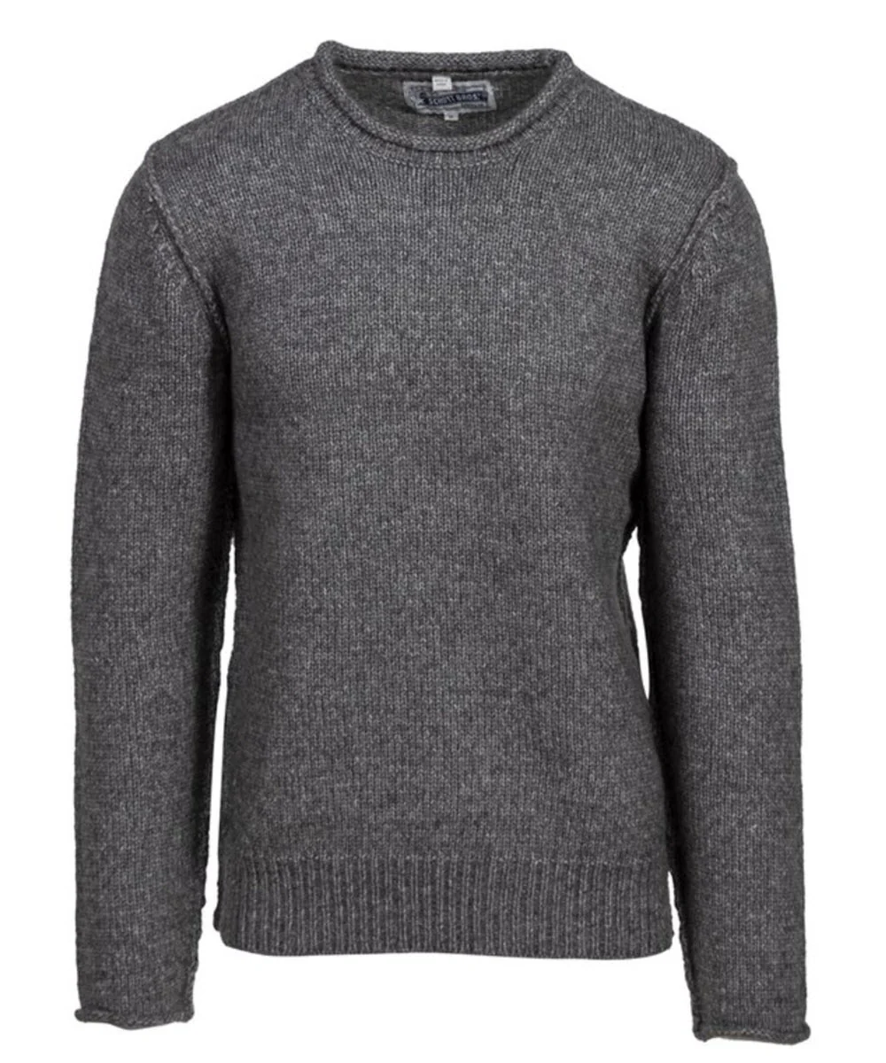 Schott NYC Men's Rolled Edge Tri Blend Sweater - Charcoal