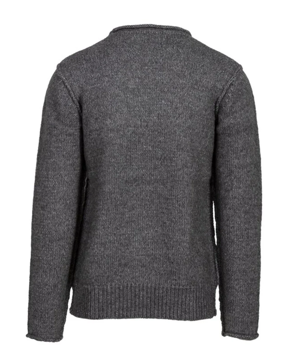 Schott NYC Men's Rolled Edge Tri Blend Sweater - Charcoal - Image 2