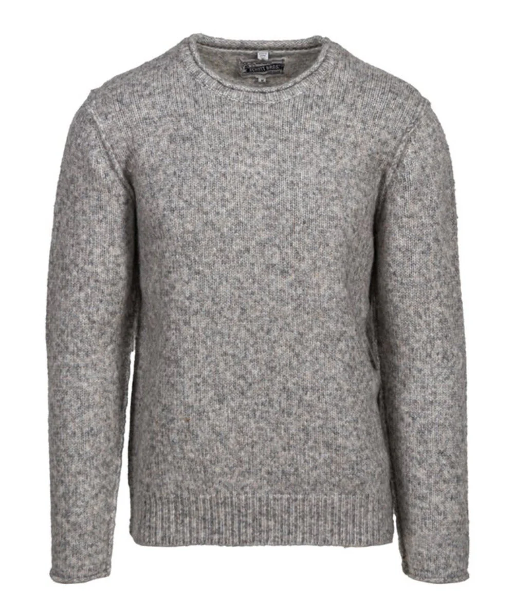 Schott NYC Men's Rolled Edge Tri Blend Sweater - Cloud Grey