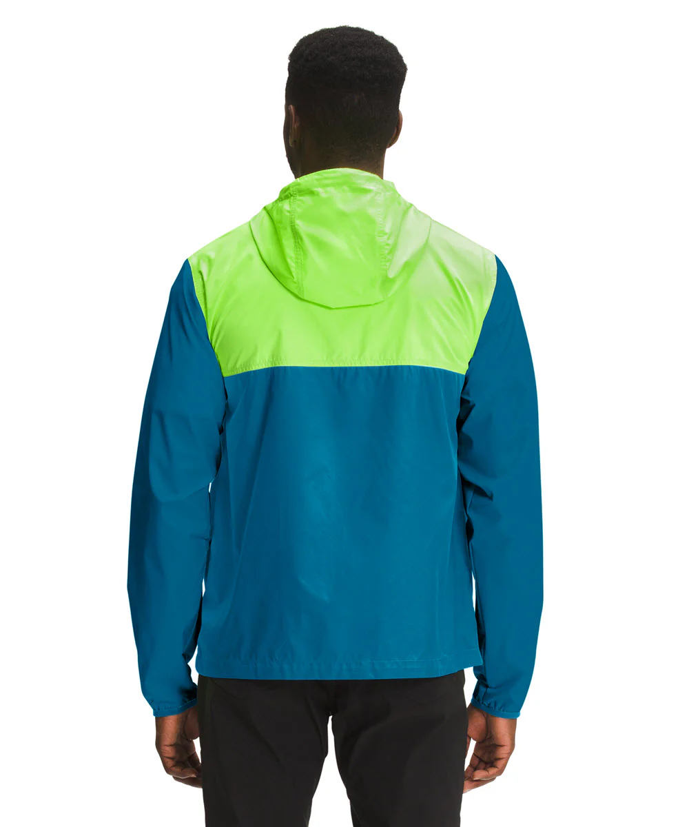 The North Face Men's Sleeve Graphic Cyclone Hoodie - Safety Green/Banff Blue - Image 2