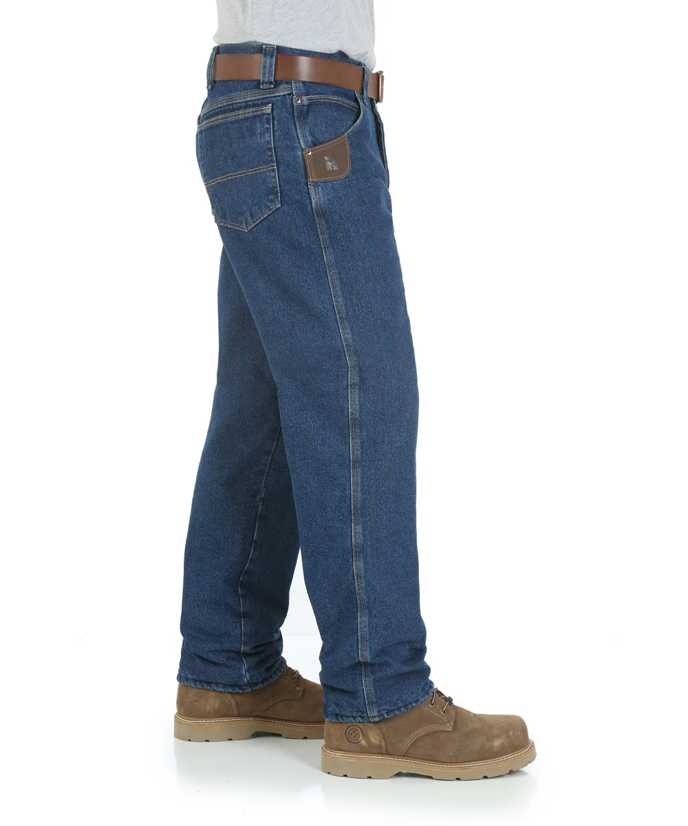 Wrangler Riggs Quilt-Lined Five Pocket Jeans - Antique Indigo - Image 3